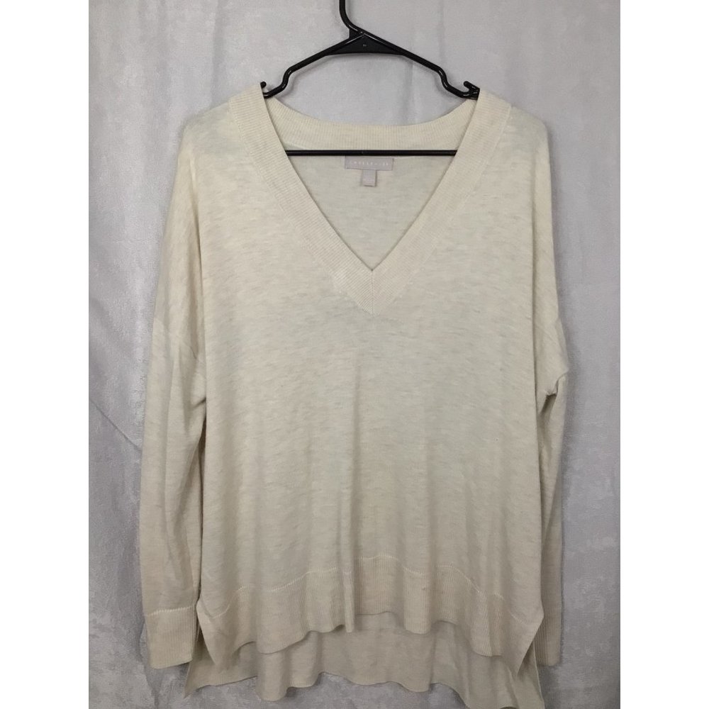 Chelsea 28 Everyday V-Neck Pullover Sweater SZ 1 Oatmeal